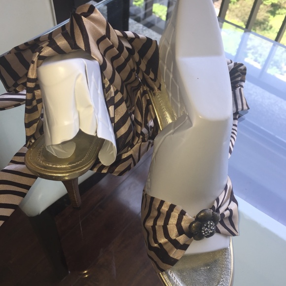 Animal Print Shoes open heel with ties - Picture 4 of 7